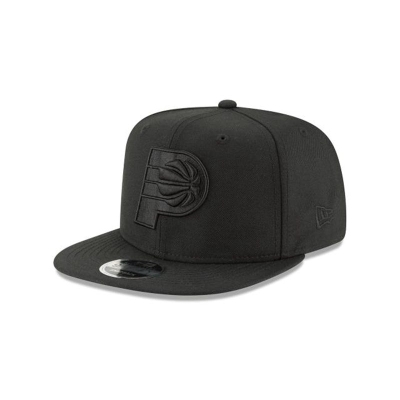 Black Indiana Pacers Hat - New Era NBA Black On Black High Crown 9FIFTY Snapback Caps USA0423857